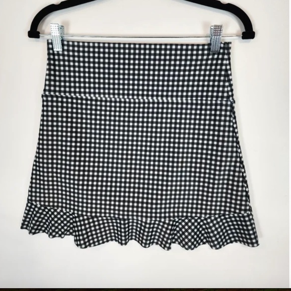 Albion Fit Black and White Gingham Bikini Set Top and Skirt Size Medium - Picture 5 of 6